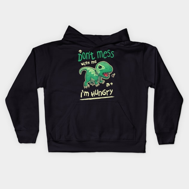 Baby Hangry Velociraptor Kids Hoodie by WorldDinosaurs